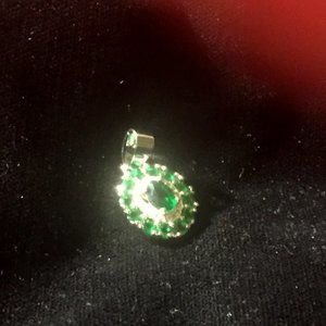 gorgeous emerald and white sapphire pendant